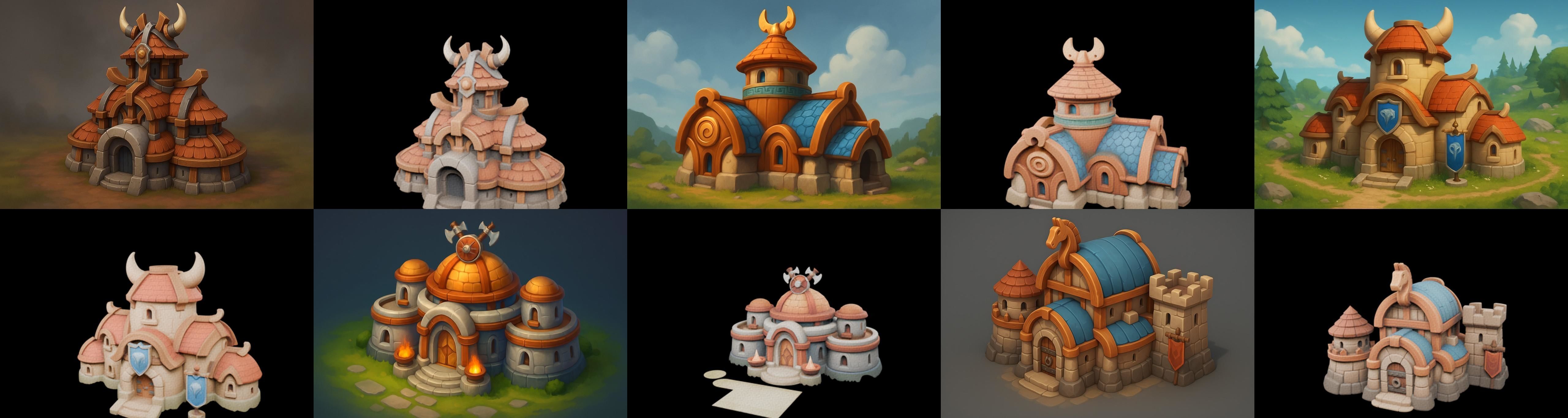 Fortress Building bundle 16 pack 100 glb Low-poly 3D model_8