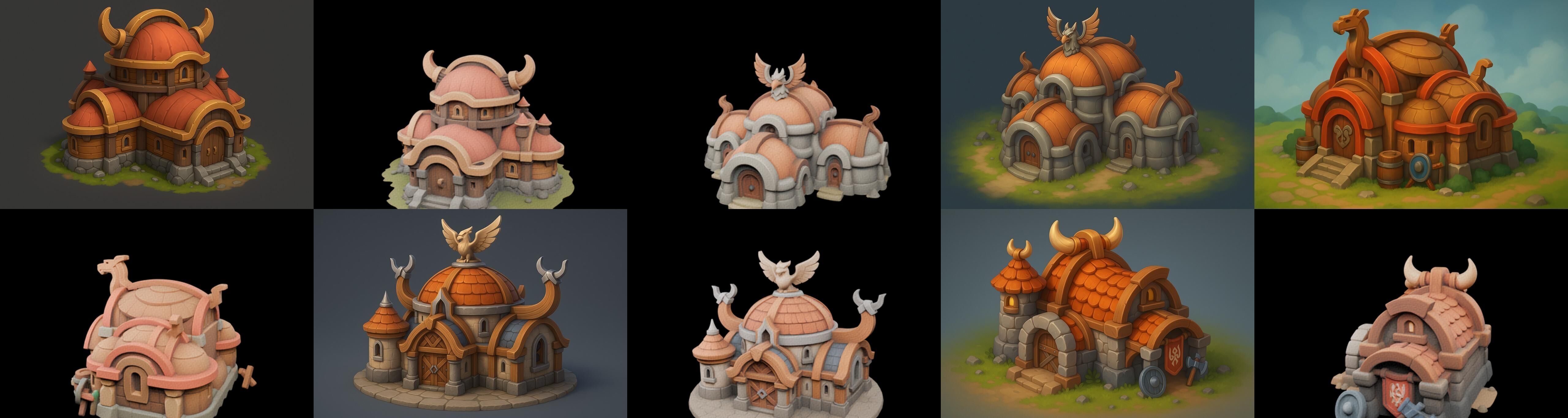 Fortress Building bundle 16 pack 100 glb Low-poly 3D model_12