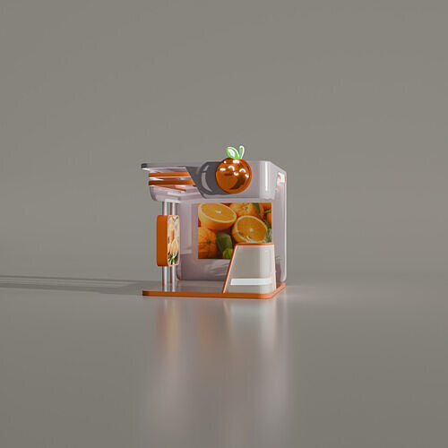 booth exhibtion orange juice Free 3D model