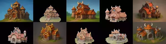 Fortress Building bundle 10 pack 100 glb