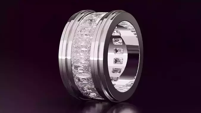 channel set radiant eternity band N07 54EU size 3D print model