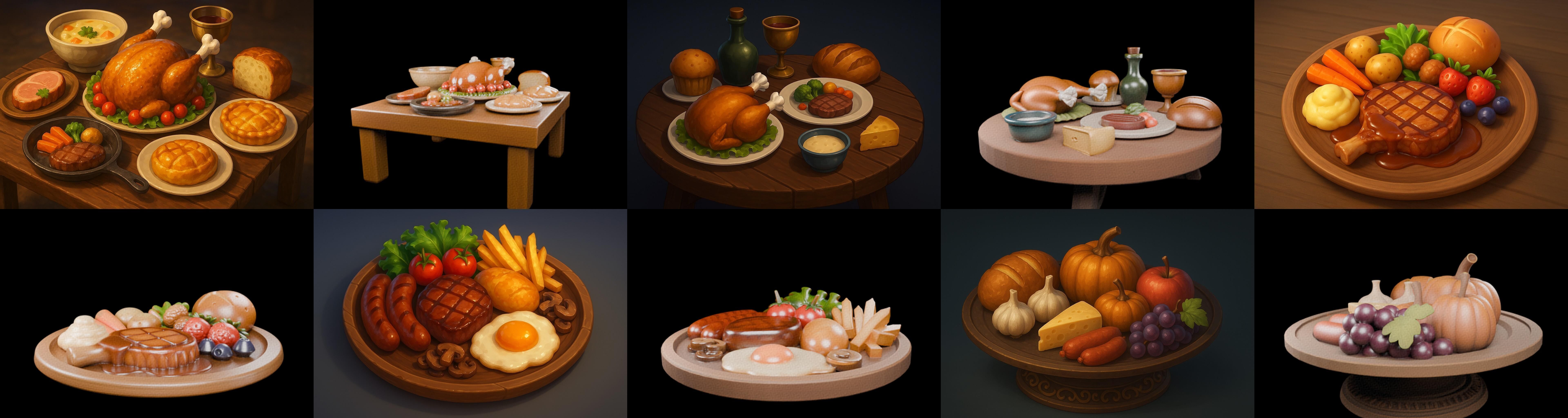 Food feast bundle 17 pack 35 glb Low-poly 3D model_3