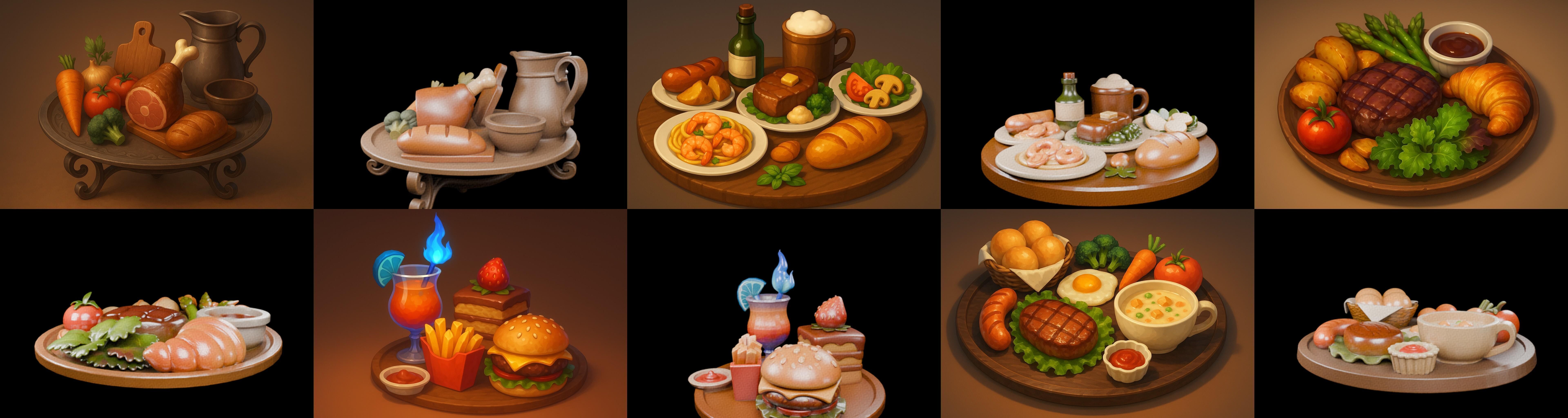 Food feast bundle 17 pack 35 glb Low-poly 3D model_1