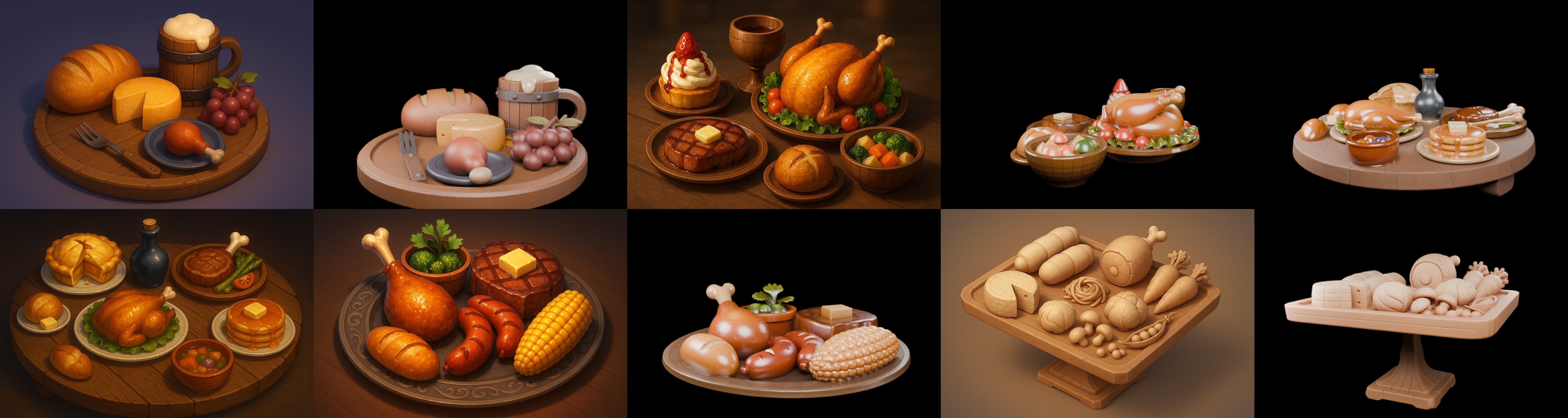 Food feast bundle 17 pack 35 glb Low-poly 3D model_2