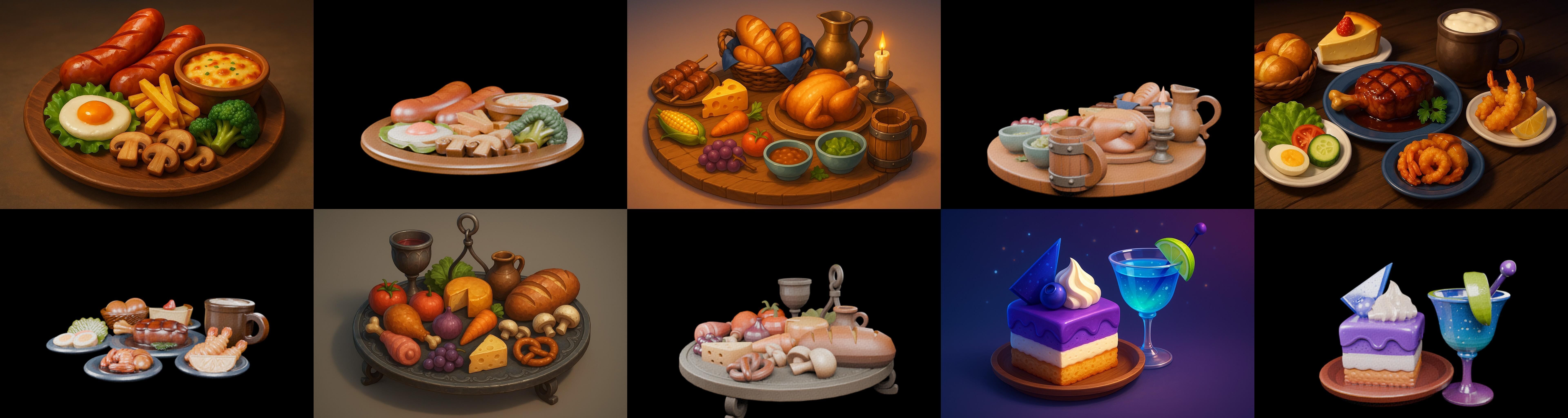 Food feast bundle 17 pack 35 glb Low-poly 3D model_5