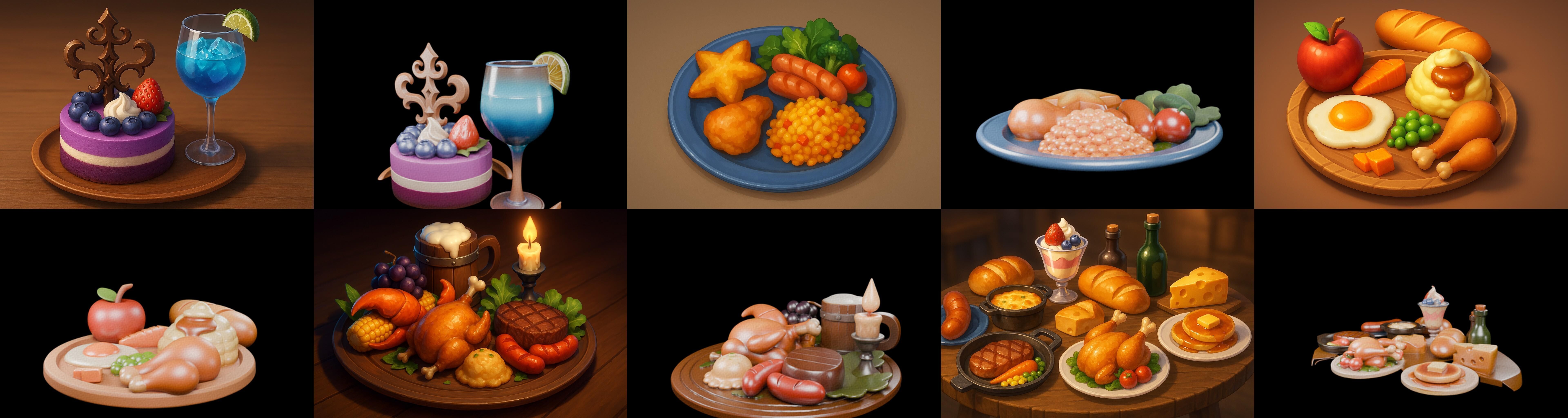 Food feast bundle 17 pack 35 glb Low-poly 3D model_4