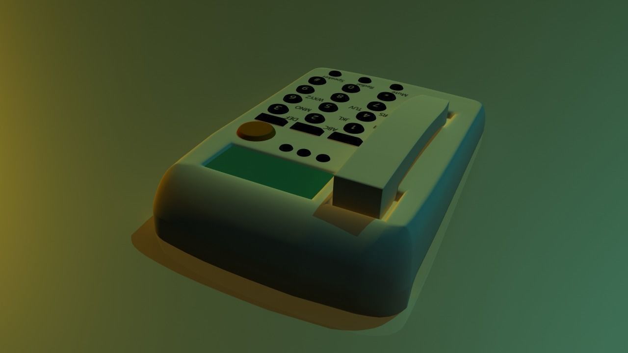 phone telephone Low-poly 3D model_2