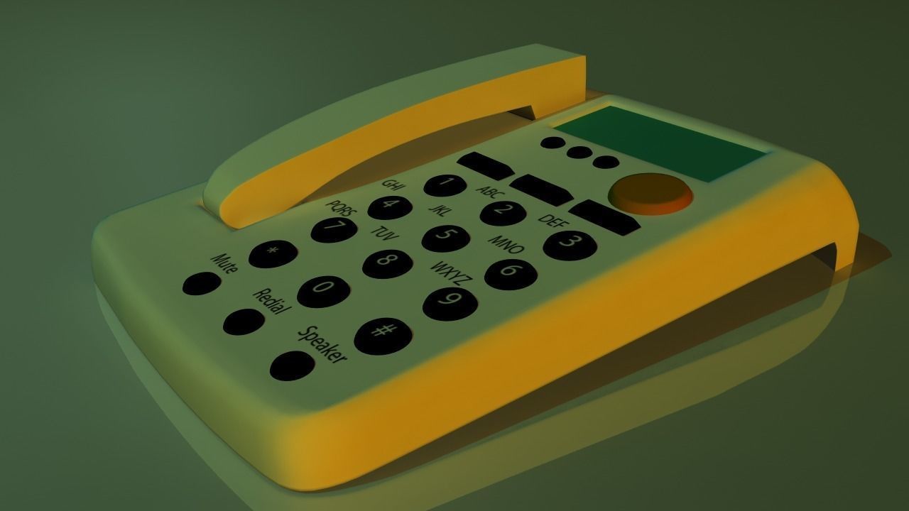 phone telephone Low-poly 3D model_1