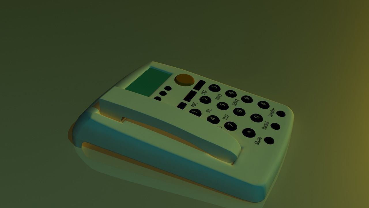phone telephone Low-poly 3D model_4