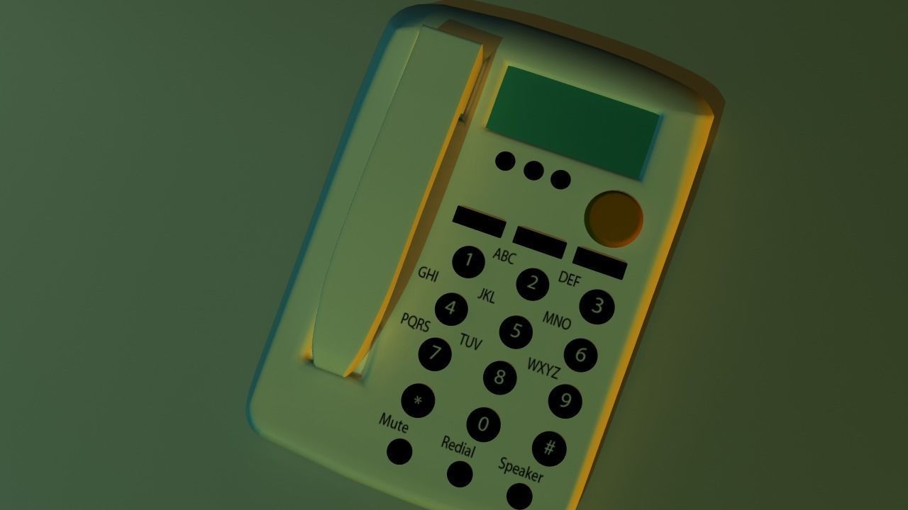 phone telephone Low-poly 3D model_3