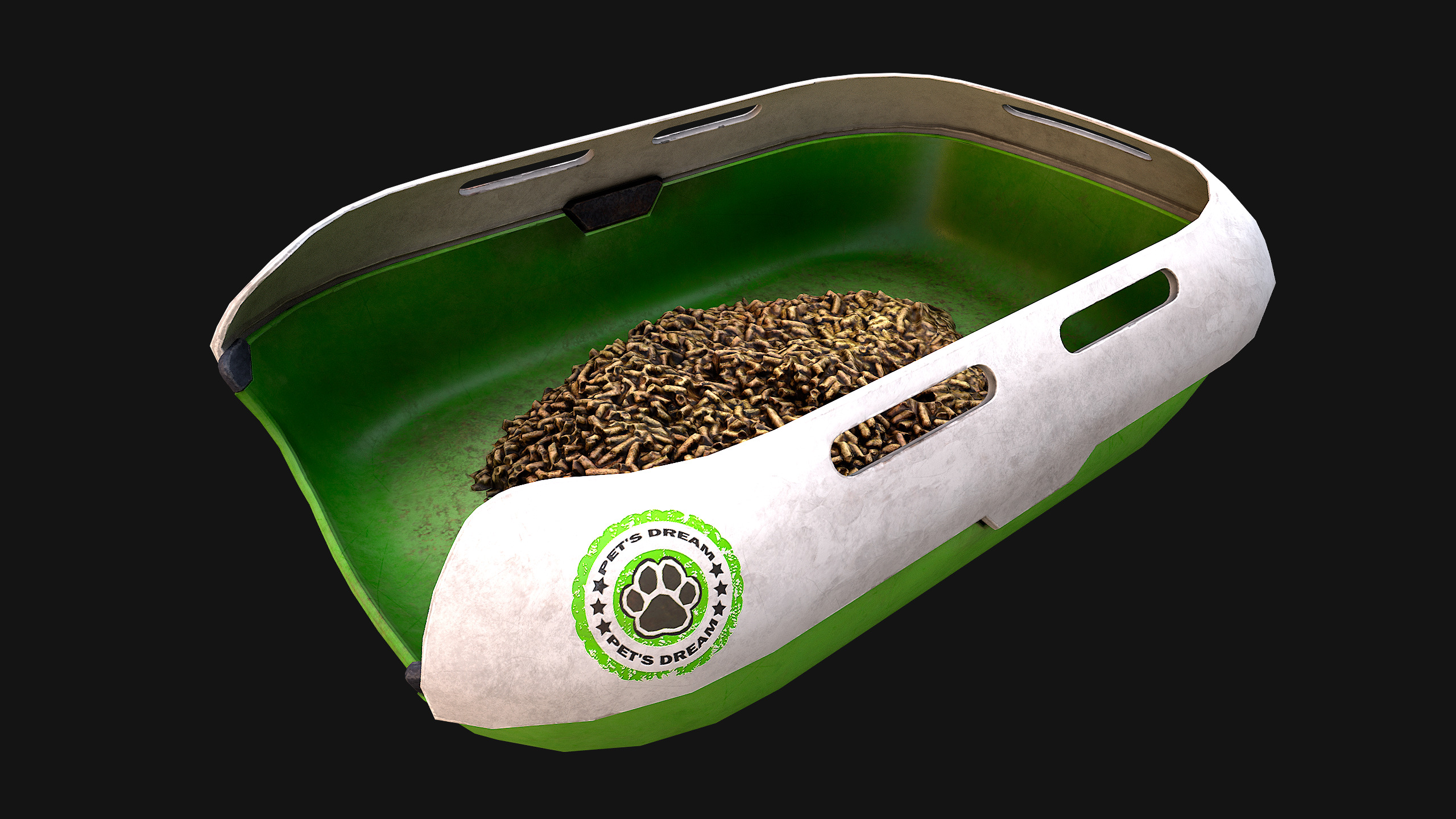 Toilet Pet Cat Litter Box Filler zoo Furniture Pack Low-poly 3D model_25