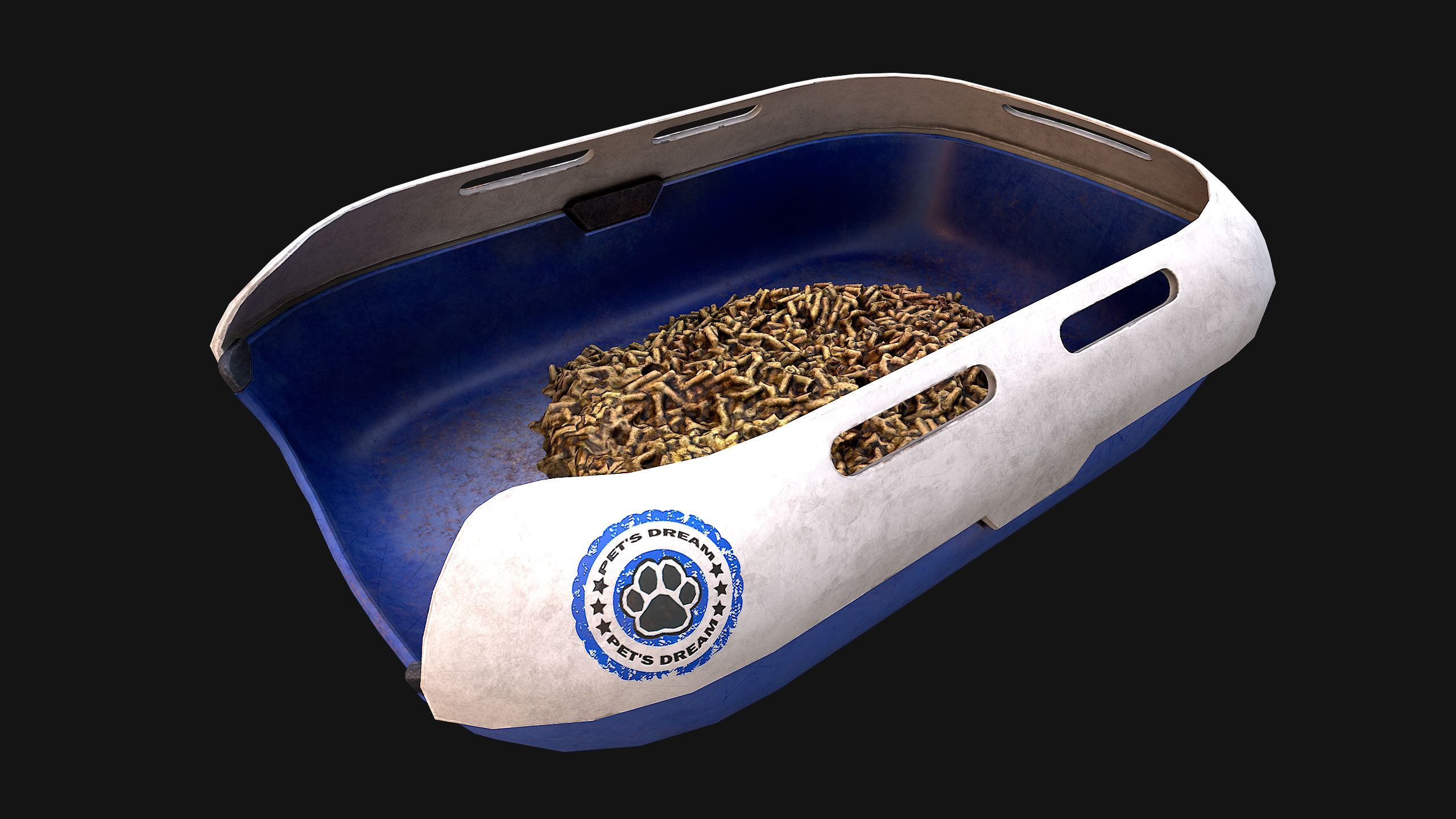 Toilet Pet Cat Litter Box Filler zoo Furniture Pack Low-poly 3D model_21