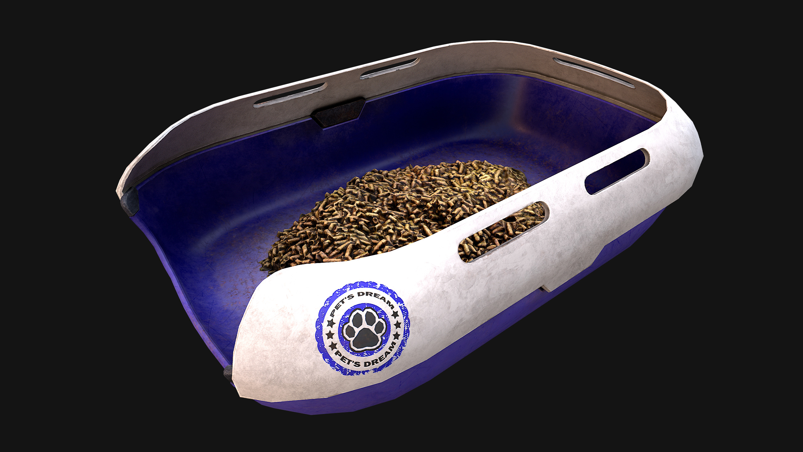 Toilet Pet Cat Litter Box Filler zoo Furniture Pack Low-poly 3D model_24