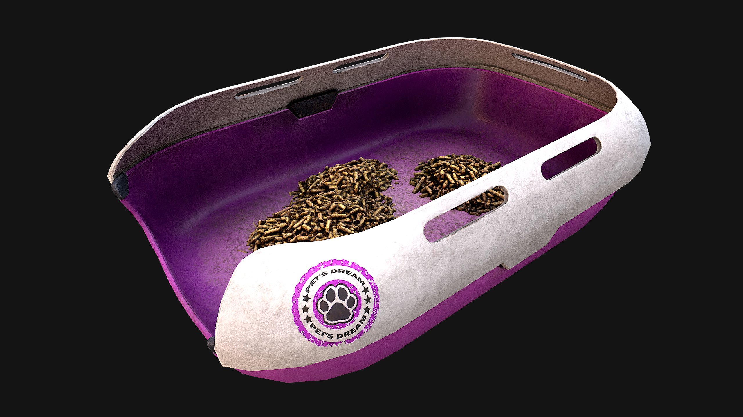 Toilet Pet Cat Litter Box Filler zoo Furniture Pack Low-poly 3D model_27