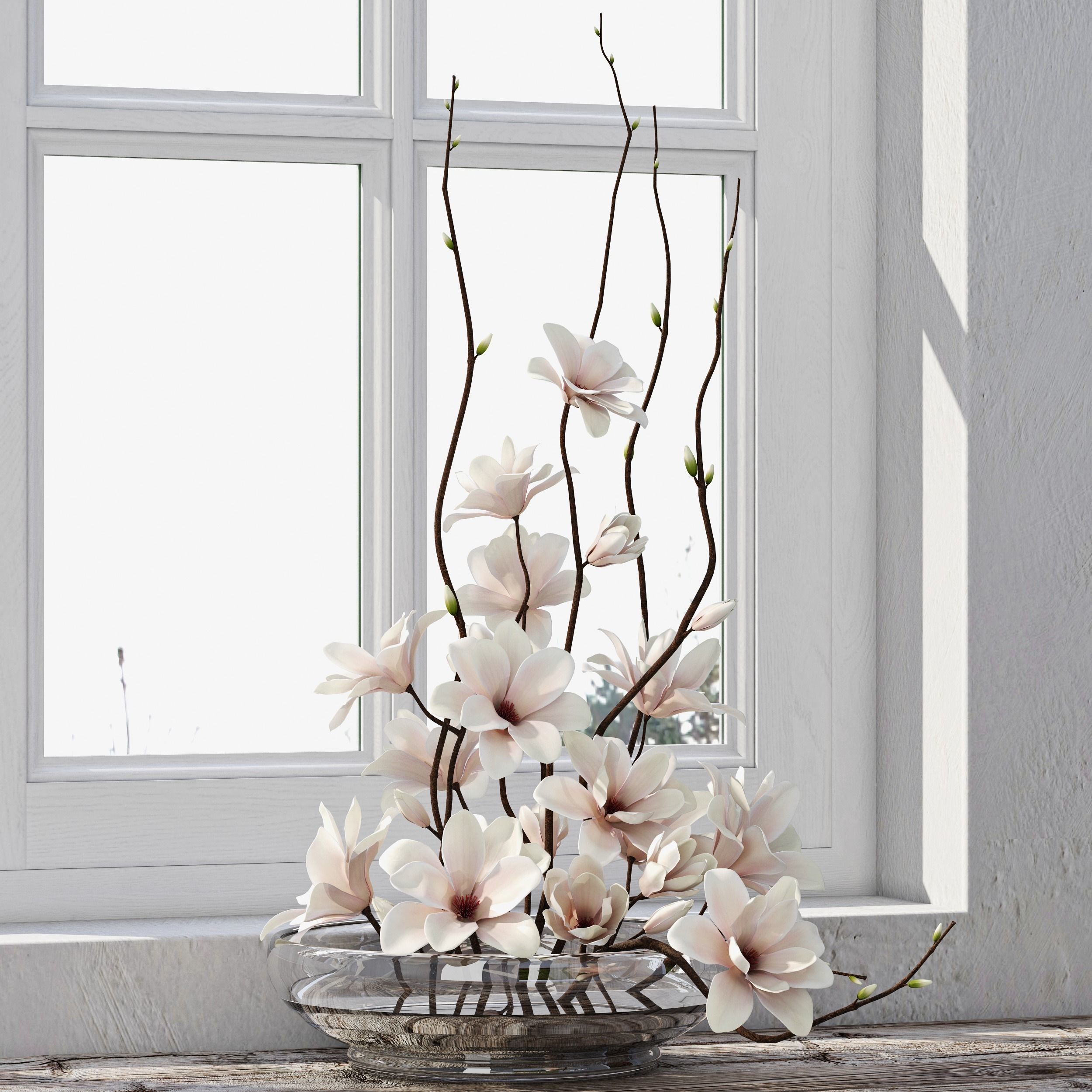 Magnolia arrangement 3D model_3