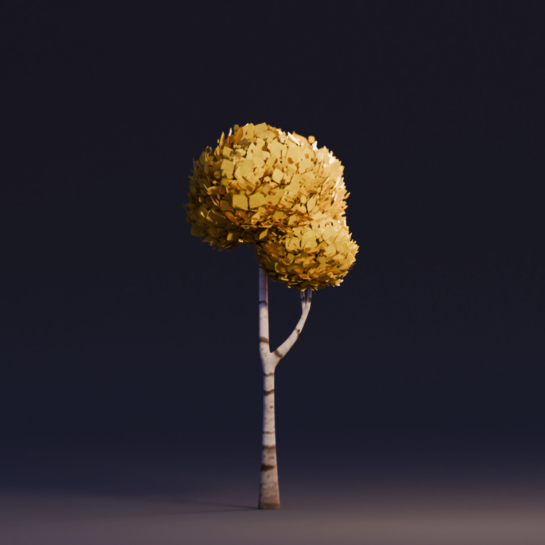 Stylized 3D Tree Pack 3D model_2