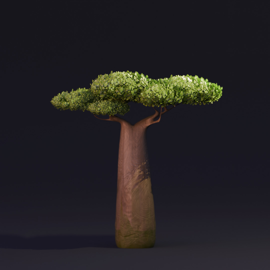 Stylized 3D Tree Pack 3D model_3