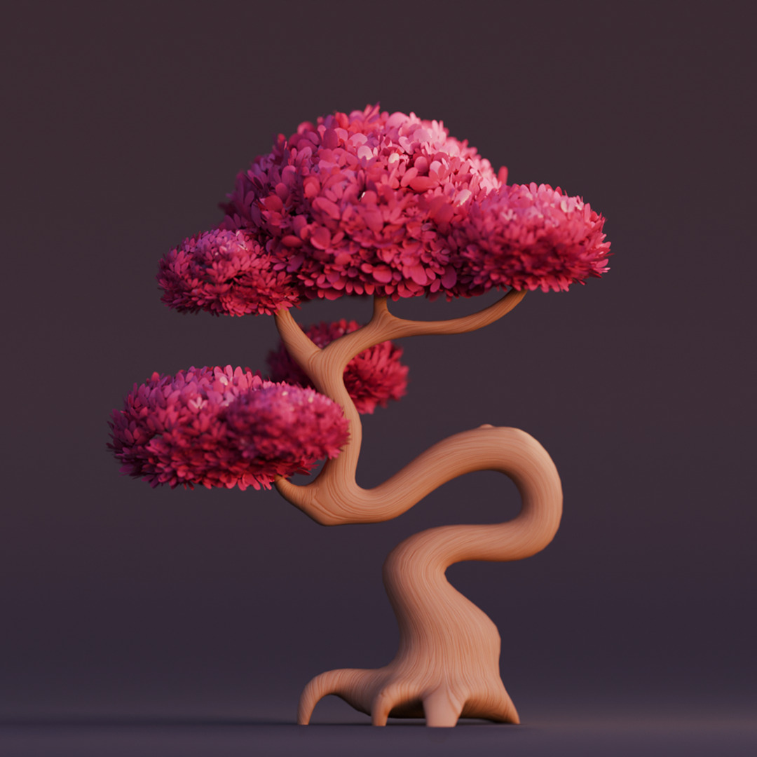 Stylized 3D Tree Pack 3D model_6