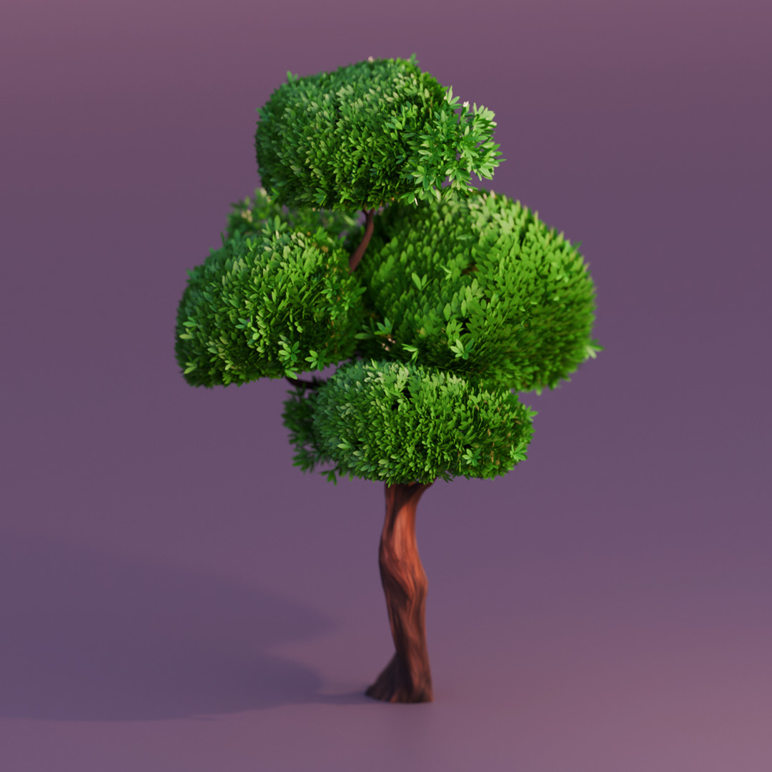 Stylized 3D Tree Pack 3D model_8