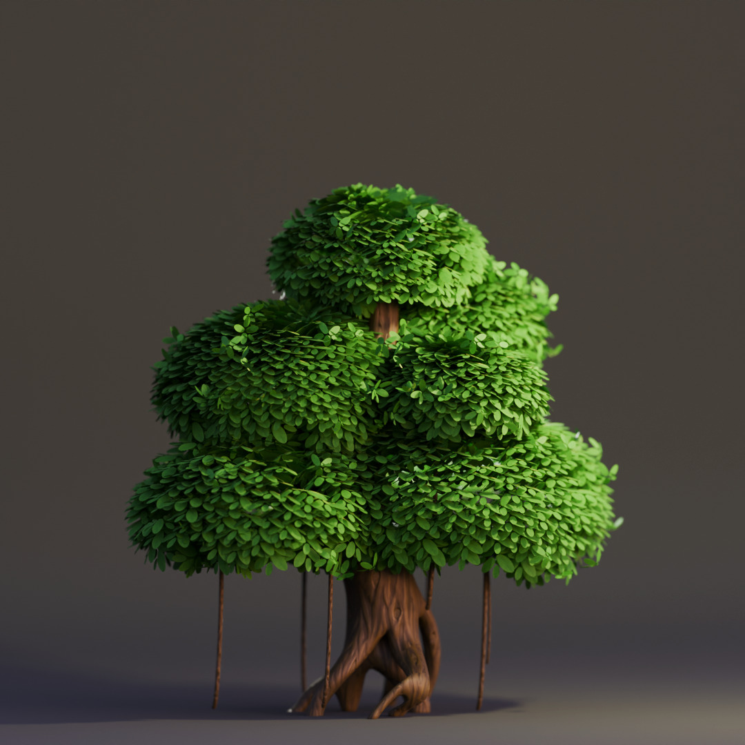 Stylized 3D Tree Pack 3D model_7