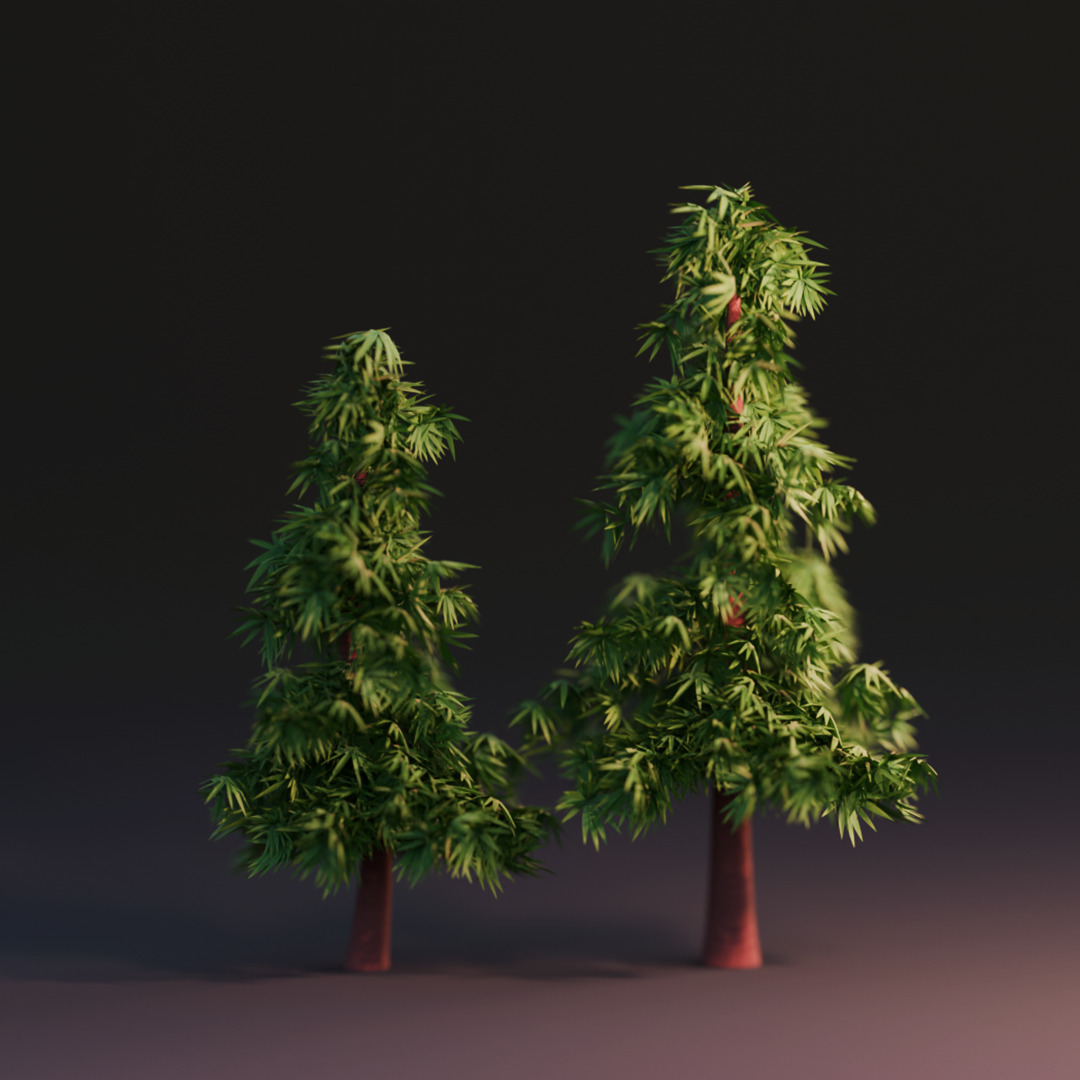 Stylized 3D Tree Pack 3D model_10