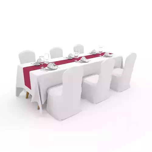 Banquet Table and Chair 96 3D model