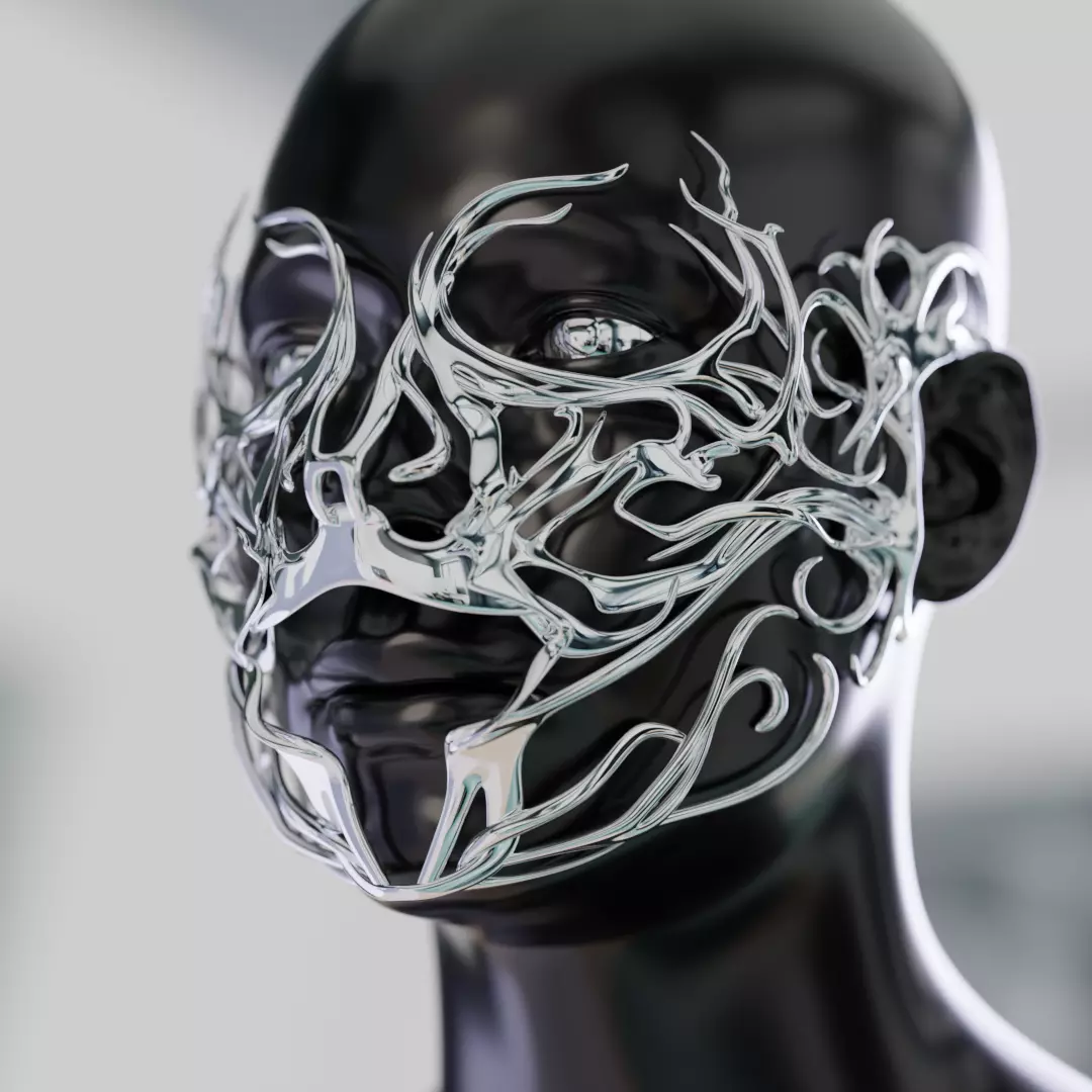 3D Face Mask - Masquerade Ball Mask 3D print model_0