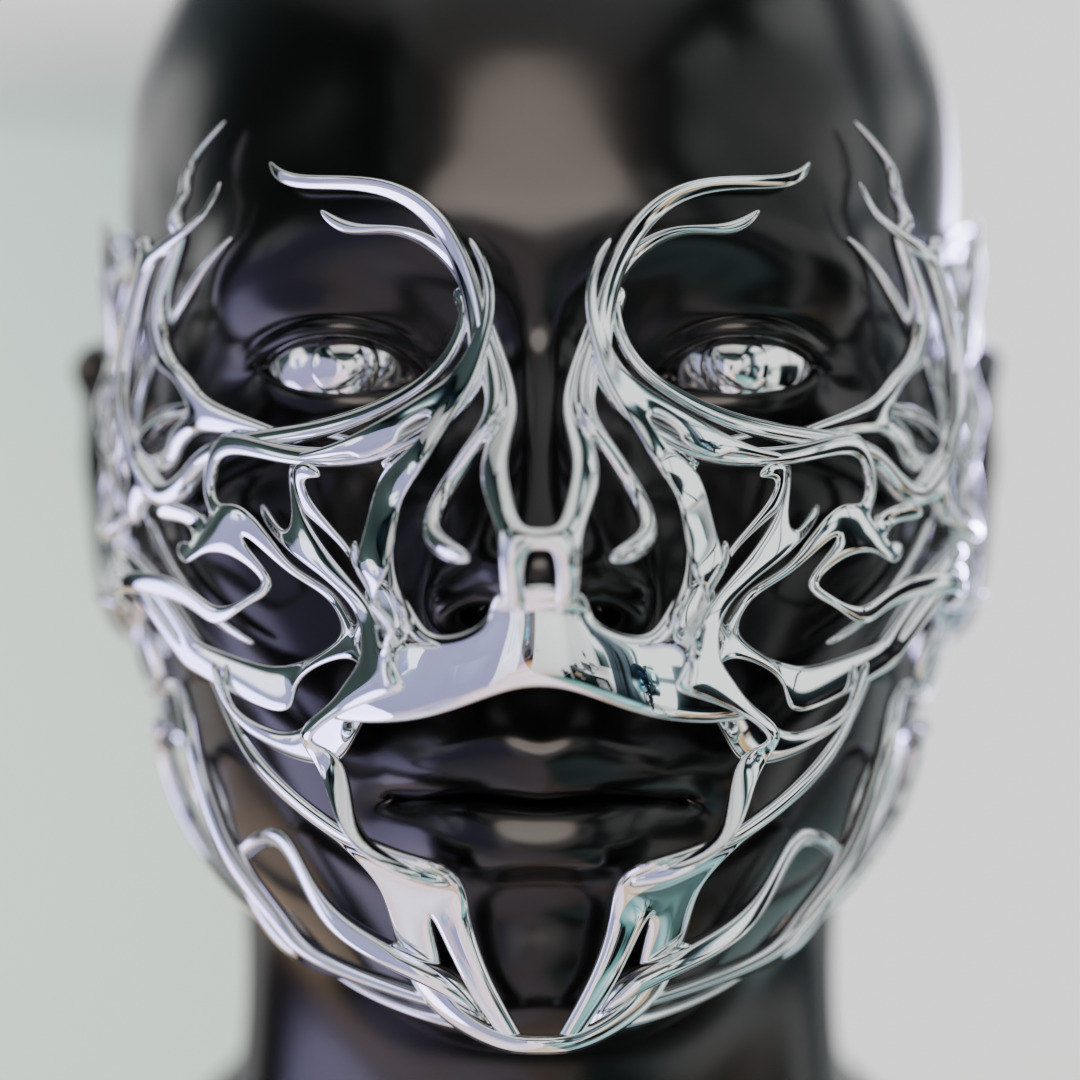 3D Face Mask - Masquerade Ball Mask 3D print model_2