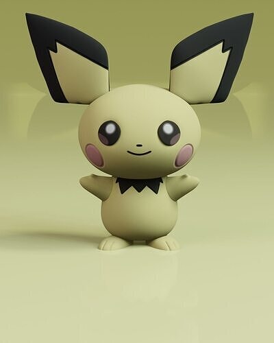 Pichu Tpose Pokemon 3D print model