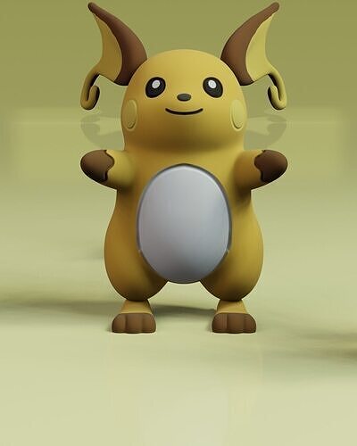 Raichu Tpose Pokemon 3D print model