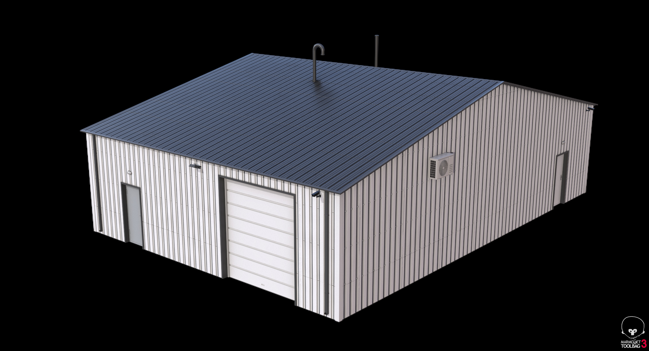 Industrial Building 11 Low-poly 3D model_9