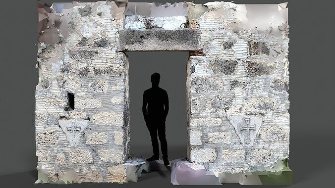 Abandoned House Ruined Part Scan - Chapel Entrance 01 3D model