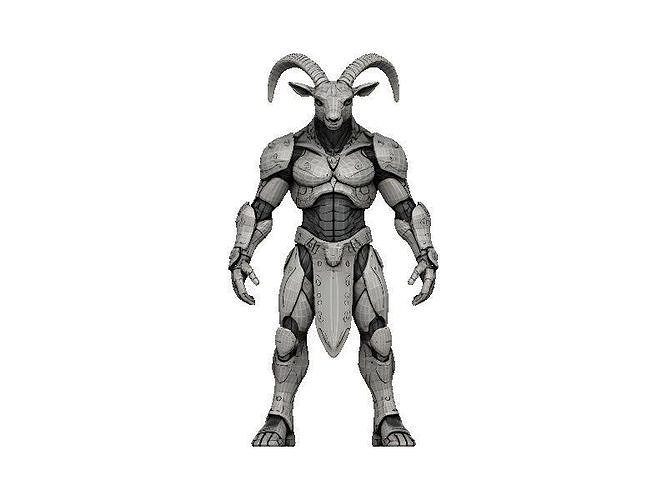 Goat Cyborg Low-poly 3D model
