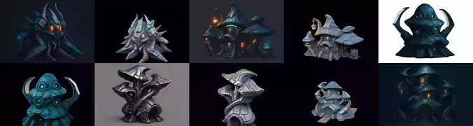 Monster Structure bundle 1 pack 100 glb