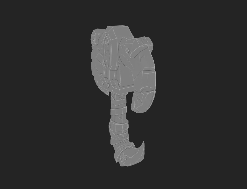 Low Poly Stone-Fang Twinblade Axe Low-poly 3D model_25