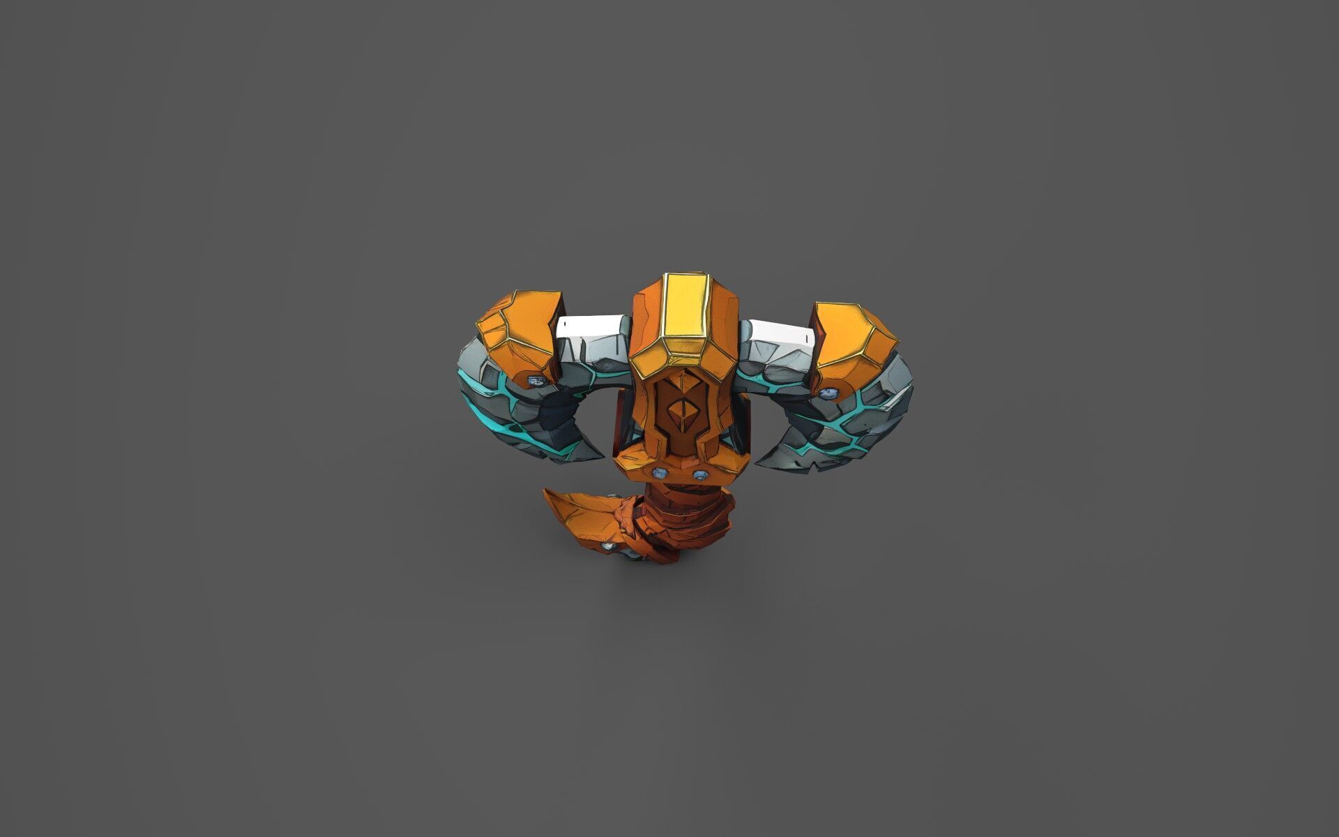 Low Poly Stone-Fang Twinblade Axe Low-poly 3D model_7