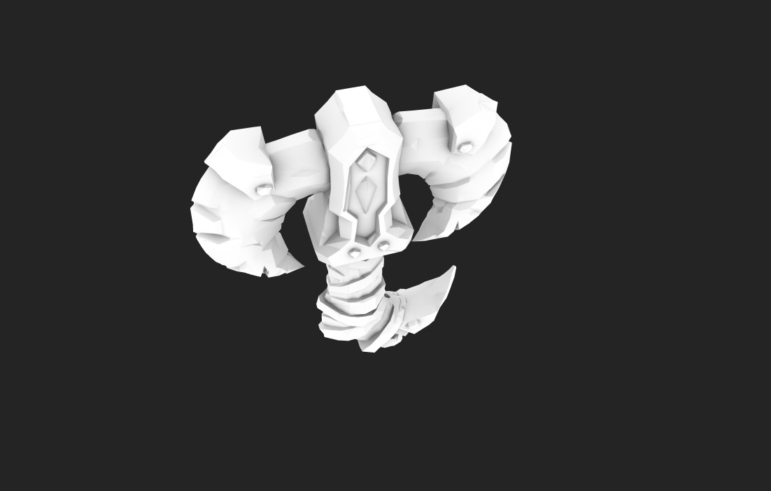 Low Poly Stone-Fang Twinblade Axe Low-poly 3D model_23