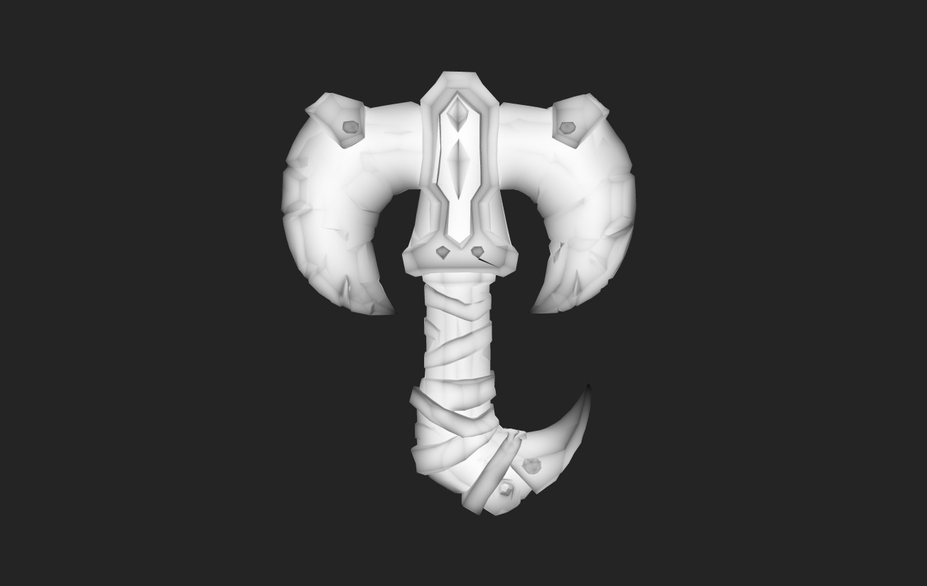 Low Poly Stone-Fang Twinblade Axe Low-poly 3D model_28