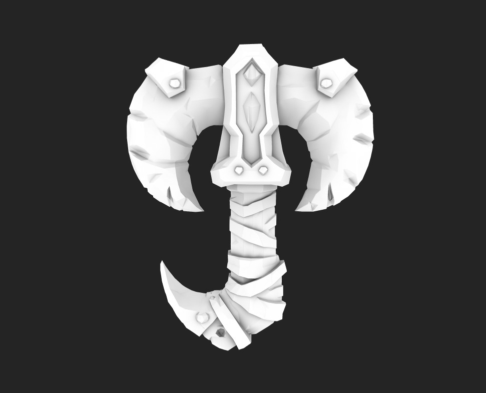 Low Poly Stone-Fang Twinblade Axe Low-poly 3D model_22