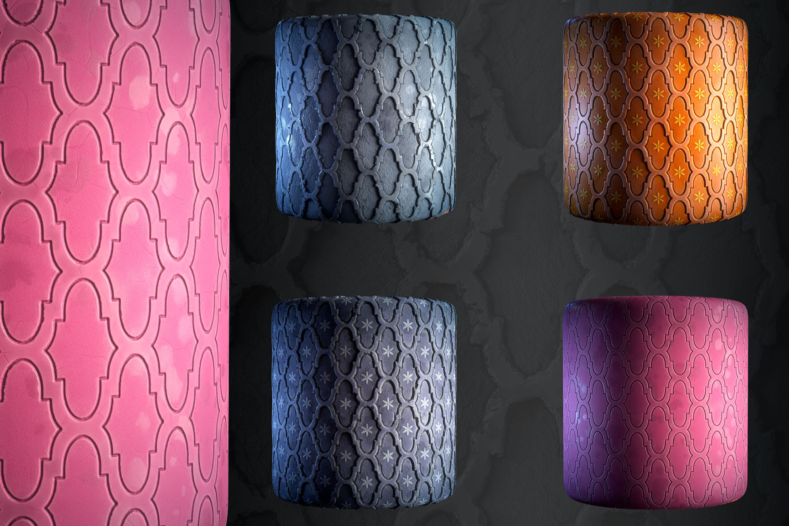 Wall Ornamental Stylized - VOL 08 - SBsar - Maps 3D model_1