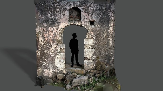 Abandoned House Ruined Part Scan - Chapel Entrance 02 3D model