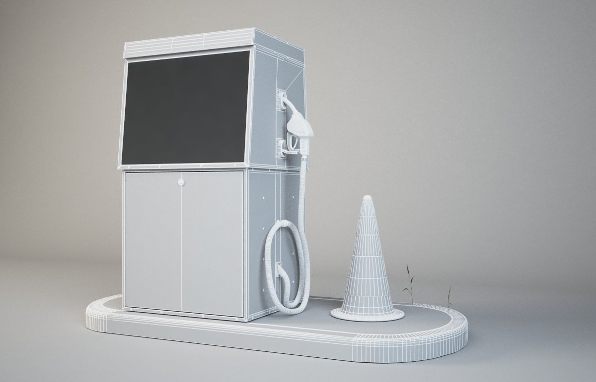 Old Rusty Gas Pump  3D model_1