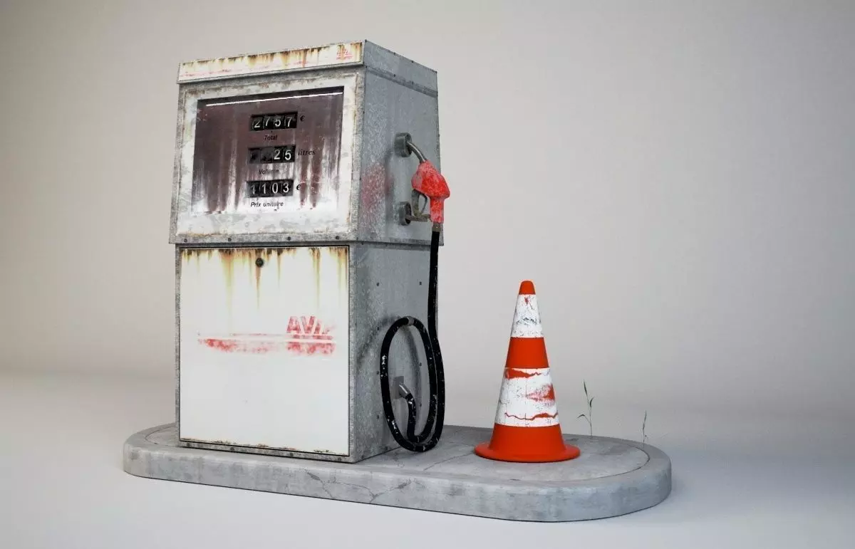 Old Rusty Gas Pump  3D model_0
