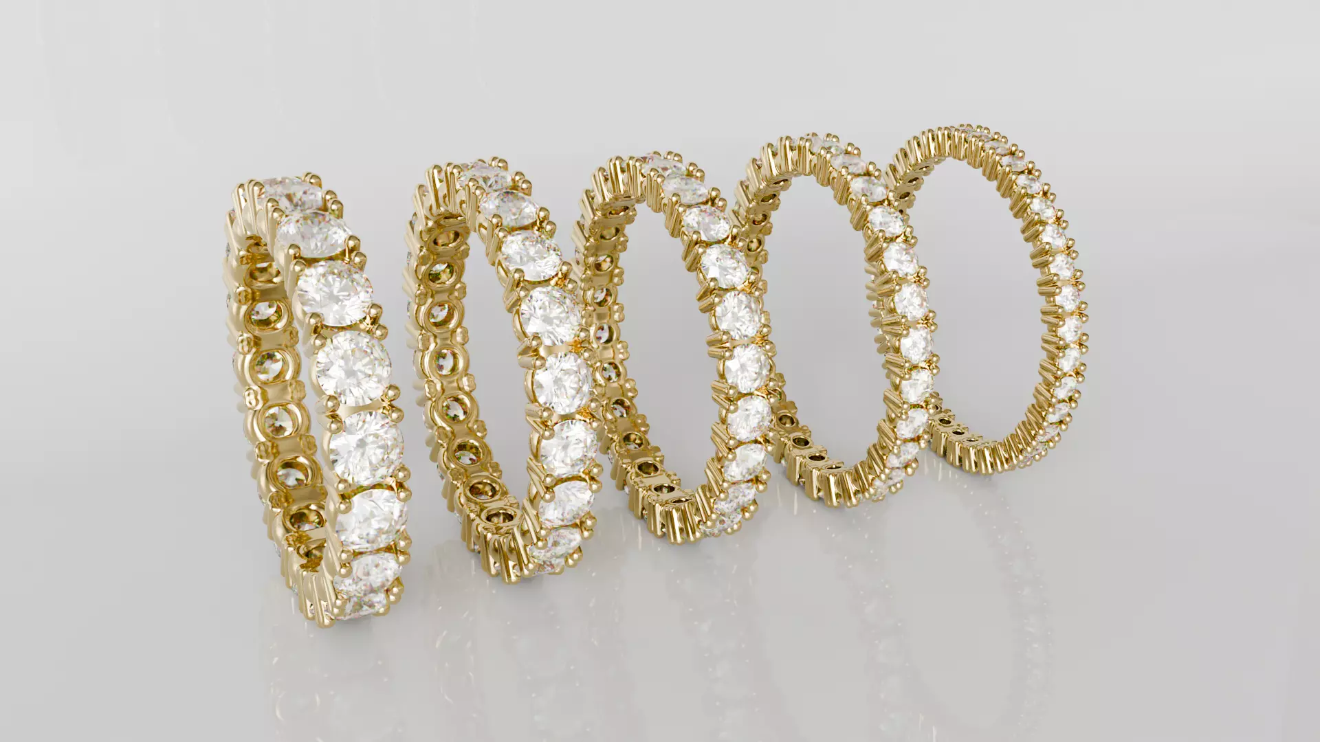 5 Eternity bands in size US 7 3D print model