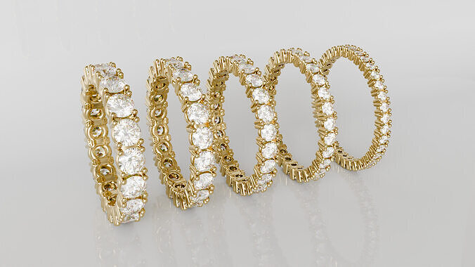 5 Eternity bands in size US 7 3D print model