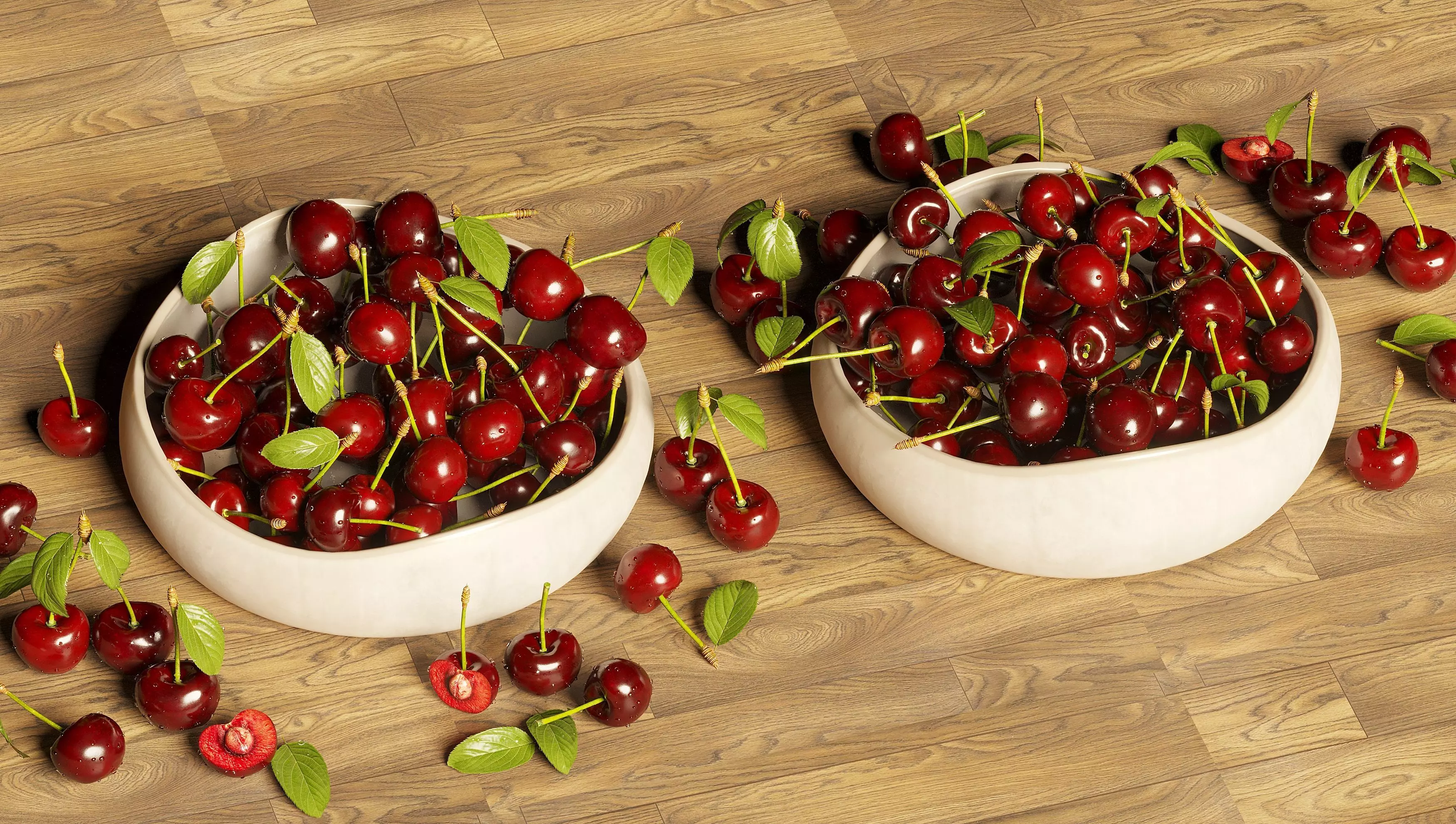 Cherry on a plate Free 3D model_0