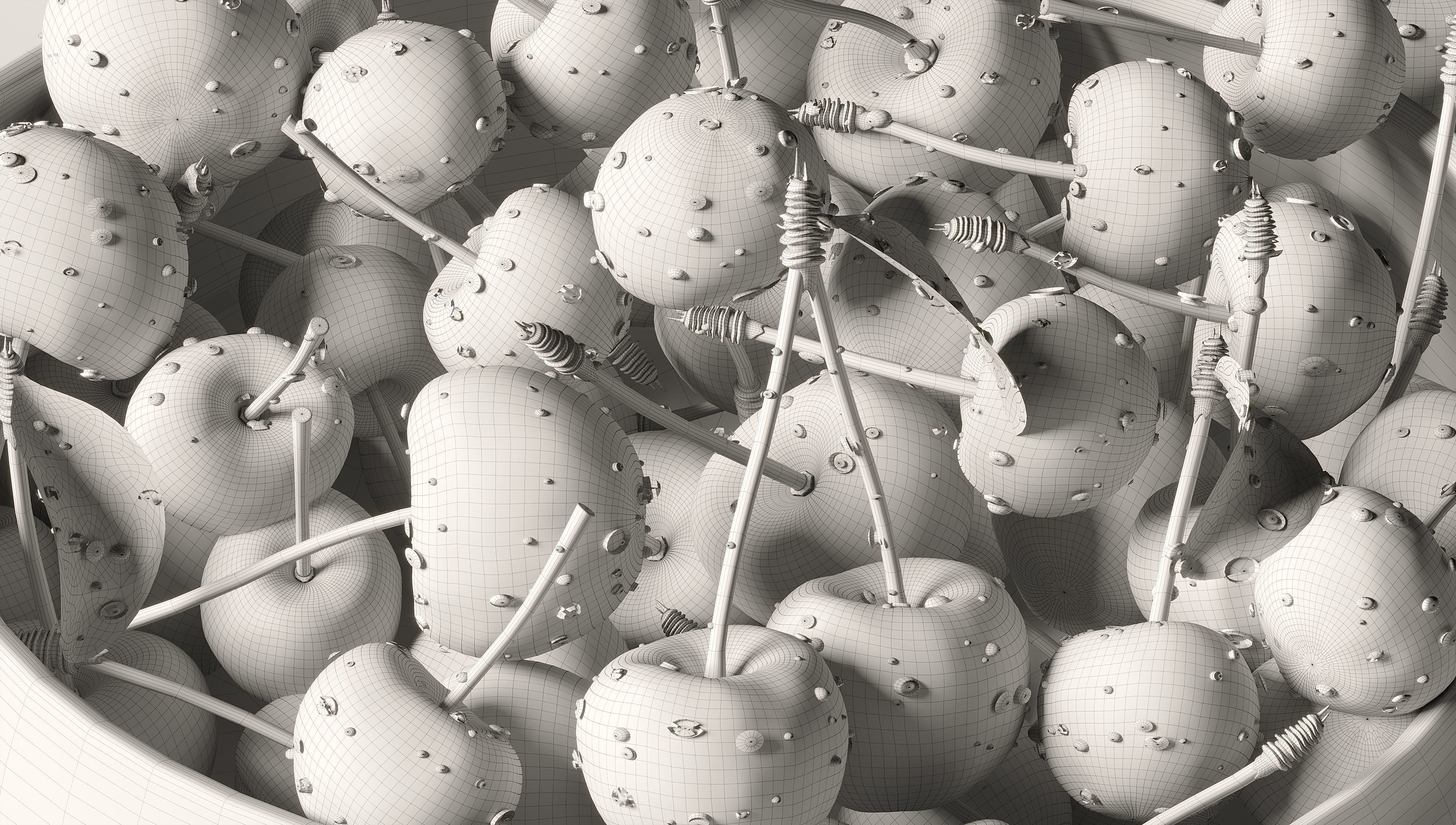 Cherry on a plate Free 3D model_6