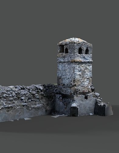 Abandoned House Ruined Part Scan - Chimney 01 3D model