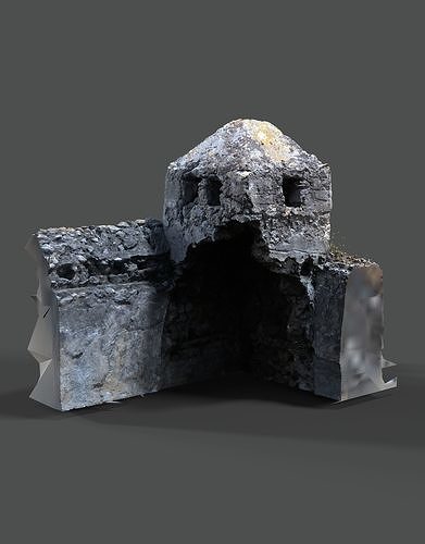 Abandoned House Ruined Part Scan - Chimney 02 3D model