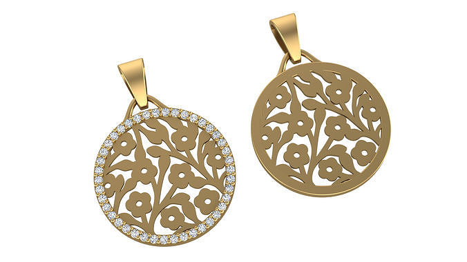 Pendant with and without stones 3D print model
